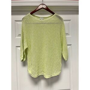 J. Jill Line Green Mesh Sweater Knit Sweater sz L EUC